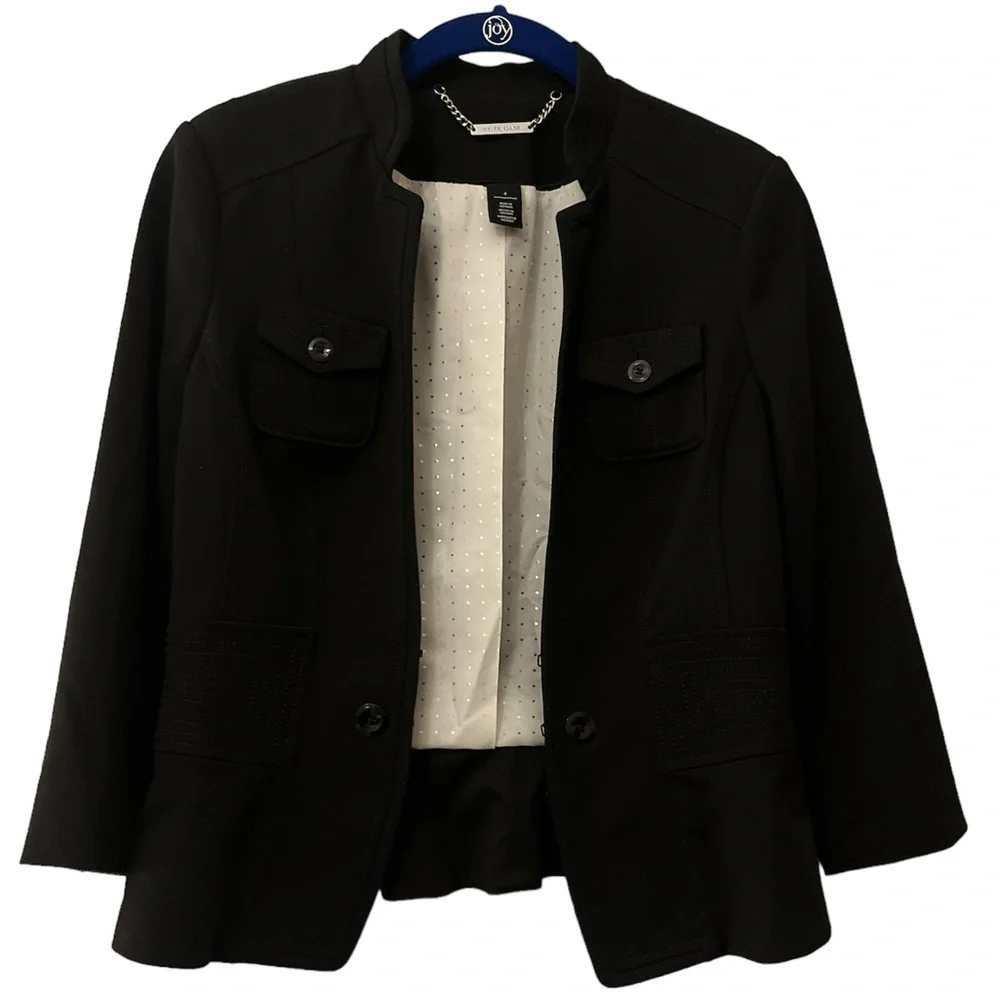 WHBM women’s blazer size 4 black.